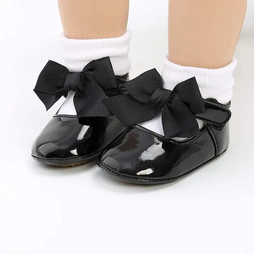 Miniatura 2 de Babelvit Zapatos de vestir de princesa de alta calidad con lazo Mary Jane, zapatos de vestir de princesa con suela de goma, piel sintética