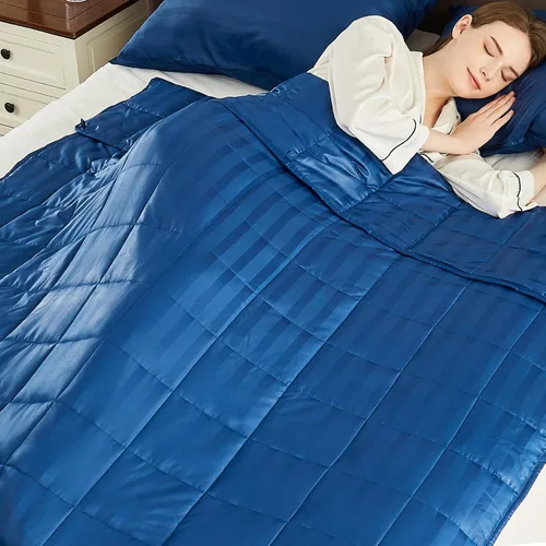 Miniatura 12 de anfie - Manta con peso para niños (40 x 60 pulgadas, 7 libras), ultrasuave y acogedora, refrescante, lavable a máquina, beige