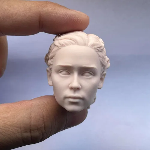 Miniatura 12 de Esculpa de cabeza femenina a escala 1/6, Beauty Girl sin pintar, tallada en la cabeza para cuerpo de figura de acción PH TBL JO de 12 pulgadas (C)