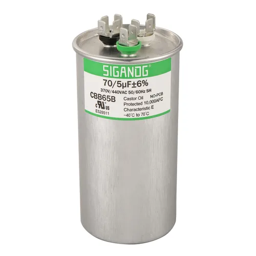 Miniatura 8 de 80/5 uF 80+5 MFD 370V o 440V CBB65 Capacitor Redondo de Arranque de Doble Funcionamiento 80 5 uF MFD 370 440 Voltios VAC para Condensador