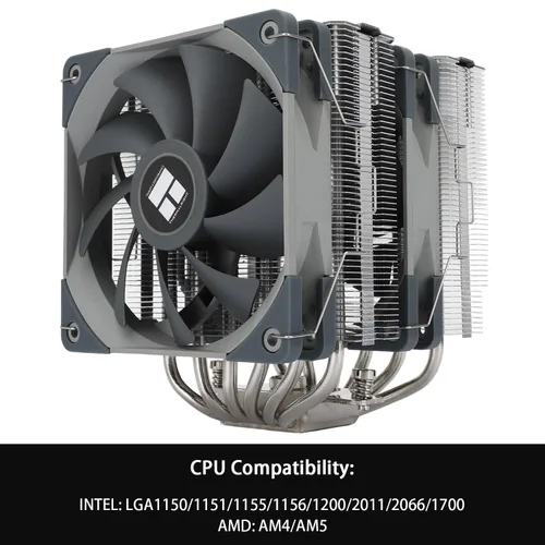 Miniatura 3 de Thermalright Peerless Assassin 120 - Enfriador de aire para CPU, 6 tubos de calor, ventiladores PWM duales de 4.724 in, 1550 rpm ± 10%, radiador