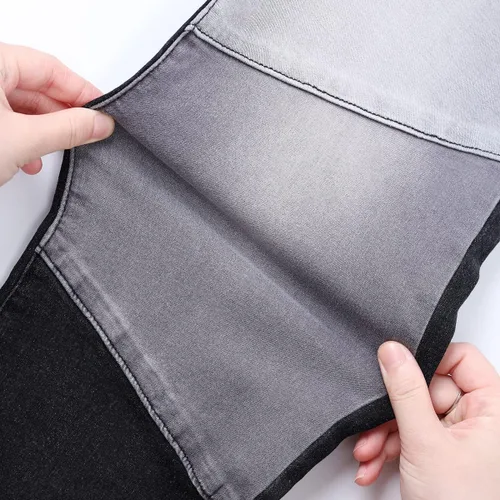 Miniatura 5 de vanberfia - Pantalones elásticos de cintura media para mujer, diseño retazos de mezclilla