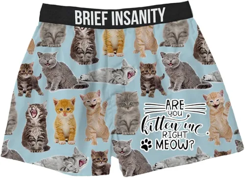 BRIEF INSANITY Cómodos pantalones cortos tipo bóxer de ajuste holgado (humorístico) Boxers con estampado gráfico de tacto sedoso para hombres y