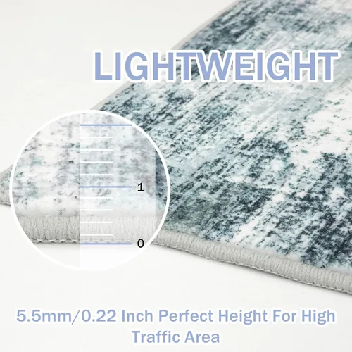 Miniatura 349 de IOHOUZE Alfombra abstracta lavable de 3 x 12 pies para pasillos, antideslizante para cocina, camino de entrada de lana sintética para interiores