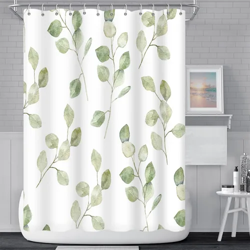 Miniatura 10 de Cortina de Ducha Floral Bohemia Negra Flores de Mediados de Siglo Botánica Moderna Elegante Estética Cortina de Ducha para Decoración de Baño