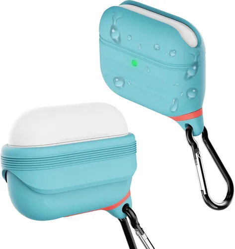 Miniatura 17 de HALLEAST Funda impermeable para AirPods Pro 3, LED frontal visible y compatible con carga inalámbrica, funda protectora de silicona compatible