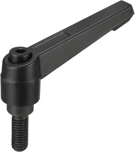 Miniatura 13 de uxcell M8 x 1.260 in Mango de sujeción ajustable Palanca de sujeción Rosca Botón de trinquete macho roscado Perillas de bloqueo Tornillo giratorio