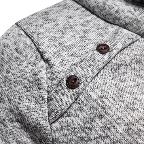 Miniatura 4 de Camisas de hombre de manga larga sólido cuello alto suéter regular ajuste ligero suéter suave ajustado ropa al aire libre