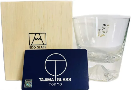 Tajima Fuji Glass TG15-015-R con CERTIFICADO Adquisición directa del fabricante Artesanía tradicional japonesa Edo Kiriko Glass x YOLOZY