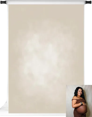 Kate Telones de fondo beige para fotografía, fondo beige para sesión de fotos de retrato, 5 x 7 pies