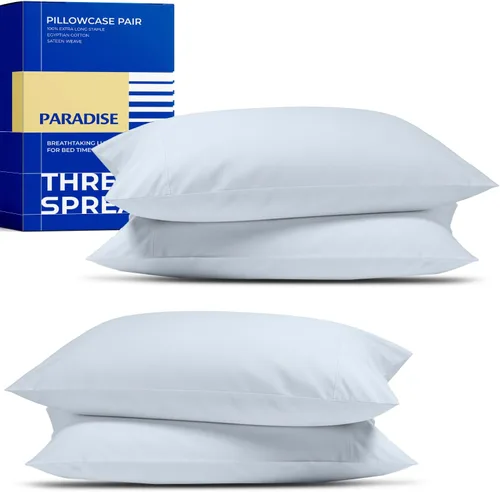 Miniatura 19 de Juego de 2 fundas de almohada de 100% algodón egipcio de fibras largas, 1000 hilos, 100% algodón peinado puro natural, para dormir