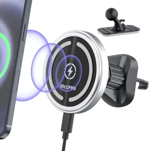 Miniatura 9 de OHLPRO Cargador de coche MagSafe para iPhone, cargador inalámbrico para coche, soporte magnético para teléfono para iPhone 17 Pro Max 16 15 14