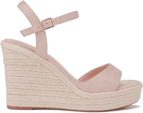 Miniatura 2 de VICKIVICKI Sandalias de plataforma para mujer, alpargatas de cuña, correa de tobillo, puntera abierta, con cordones