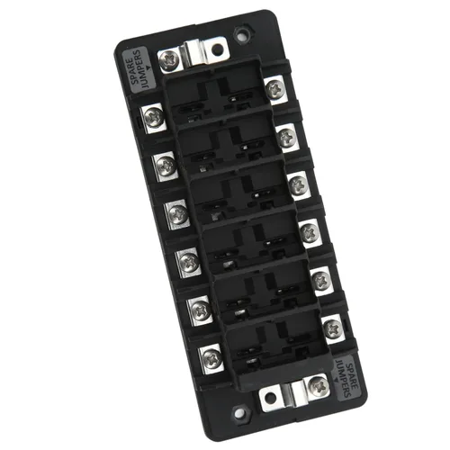 Raguso Caja de 6 vías Coche Bloque Línea Disyuntor Estaño Plateado Cobre Independiente Circuito Buena Conductividad para Faros de Coche Navegación