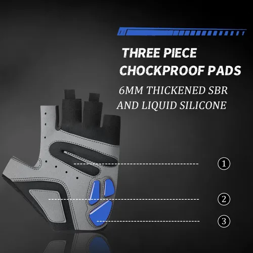 Miniatura 2 de Guantes de ciclismo, guantes de ciclismo acolchados de gel para hombres, antideslizantes, absorben los golpes, ligeros y transpirables, diseño