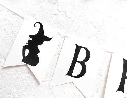 Miniatura 9 de Cartel sorpresa de fiesta con texto en inglés "A Baby is Brewing", revelación de género para decoración de baby shower de Halloween