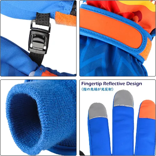 Miniatura 6 de TRIWONDER Guantes de esquí para niños y niñas, para invierno, para clima frío, resistente al viento, cálidos, para snowboard y deportes