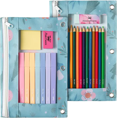 Miniatura 10 de Mr. Pen - Estuche para lápices de 2 piezas - Estuche con cremallera para lápices para carpeta de 3 anillas