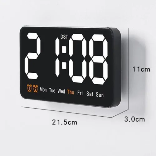 Miniatura 4 de Reloj digital de montaje en pared con pantalla grande con fecha y hora de la semana, 3 ajustes de brillo, formato dual de 12/24 horas para una fácil