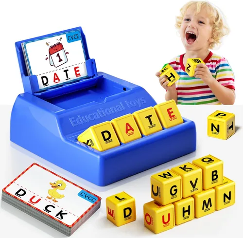 Miniatura 8 de Juego de emparejar letras Montessori para niños de 3 a 8 años Juguetes educativos de ortografía con función de almacenamiento Regalos de Navidad