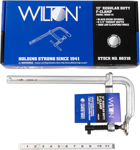 Miniatura 2 de Wilton Abrazadera F de servicio regular, apertura de 12", garganta de 5-1/2", 1800 Lbs. fuerza de sujeción (modelo 1800S-12)