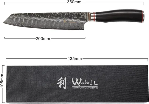 Miniatura 7 de Wakoli EBO BBQ Kiritsuke - Cuchillo de carnicero de damasco de 7.9 pulgadas Acero con núcleo VG10 de 67 capas Mango de madera de roble oscuro
