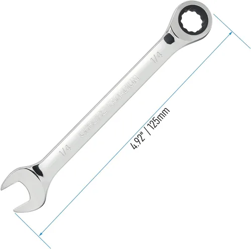Miniatura 2 de Llave combinada de trinquete de 1/4 de pulgada SAE 72 dientes, caja de trinquete de 12 puntos, herramientas de llave de extremo abierto y extremo