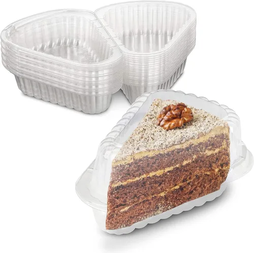 Miniatura 10 de MT Products Recipientes para tartas con bisagras, 4.2 x 3 x 2.35 pulgadas, contenedor de plástico extra pequeño para tartas de queso desechables