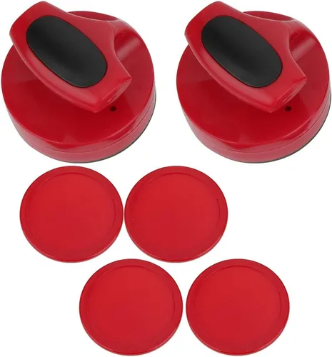 Discos de repuesto de hockey de aire rojo y porteros deslizantes para mesas de juego, empujadores de hockey de aire, juego de empujador deslizante