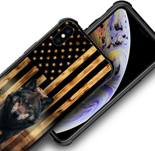 Miniatura 136 de DAIZAG Compatible con iPhone 13 Pro Max, Funda de TPU Protectora Anti-Arañazos Todo En Uno, Fundas para Hombre Mujer - Motivo de Madera Americana
