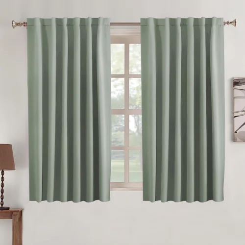 Miniatura 38 de Turquoize Cortinas Opacas para Tratamiento de Ventana con Trabillas Traseras para Sala de Estar/Dormitorio, Tratamientos de Ventana con Aislamiento