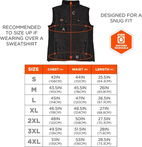 Miniatura 5 de Ergodyne Chaleco térmico recargable unisex para adultos con batería