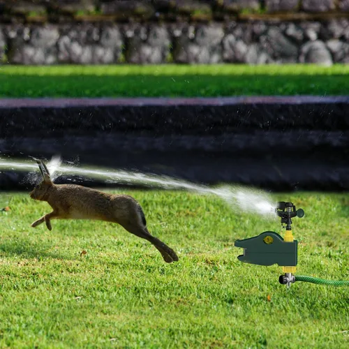 Miniatura 2 de Hoont Repelente de ciervos y gatos para exteriores, disuasorio de gatos para jardín, repelente de conejos y perros para patio, rociador activado por