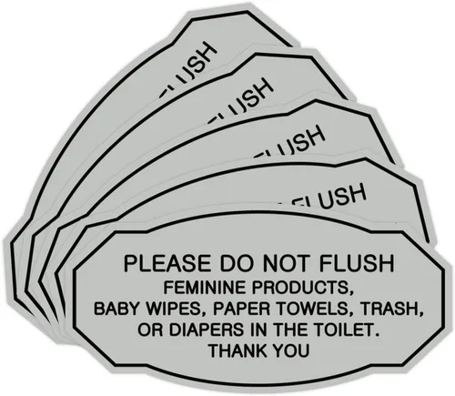 Miniatura 58 de Signs ByLITA Letrero de etiqueta victoriana Please Do Not Flush (Lt Gray), pequeño, 1 paquete Gris claro