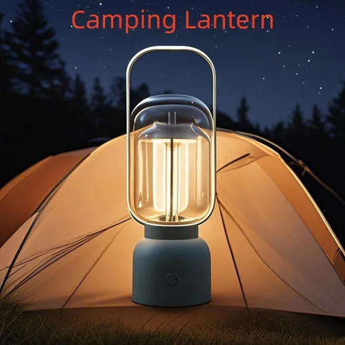 Miniatura 7 de Lámpara LED portátil retro, pequeña lámpara de mesa inalámbrica con interruptor táctil, luz nocturna regulable continua con puerto de carga USB