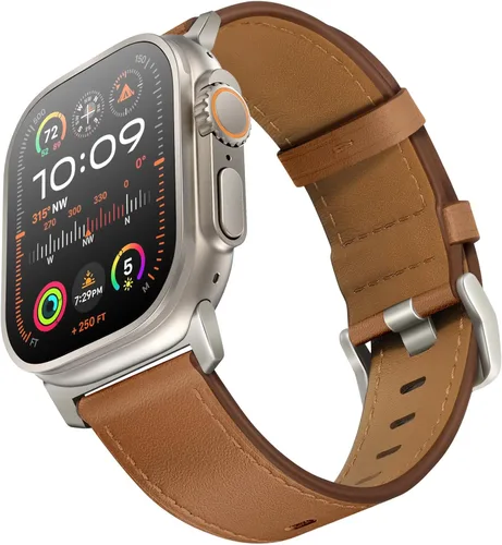 Miniatura 27 de UUPWPOKT - Correa de cuero compatible con Apple Watch Ultra 3/2/1 de 49/46/45/44/42 mm, correa de cuero genuino para iWatch Ultra Series 11 10 9 8 7