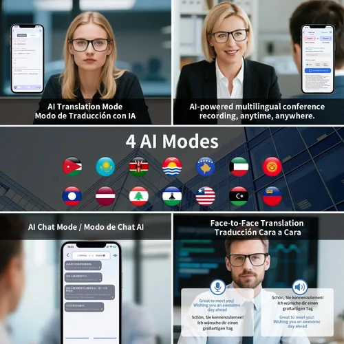 Miniatura 5 de AI Smart Glasses with ChatGPT, Bluetooth Glasses for Women & Men, Free App, AI Translation Glasses with 164 Languages, Photochromic Lenses