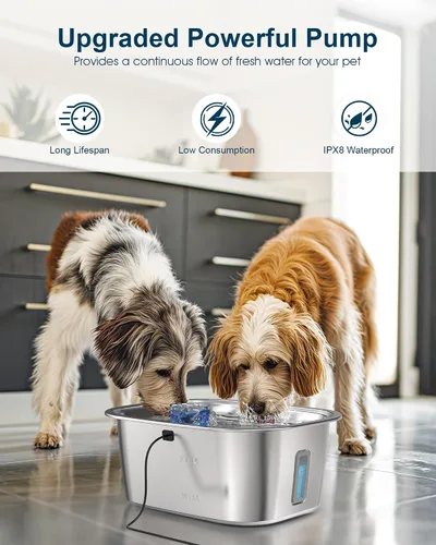 Miniatura 3 de Repuesto de bomba de agua para perros – Compatible con fuente de agua de acero inoxidable para perros grandes, bomba de repuesto silenciosa y segura