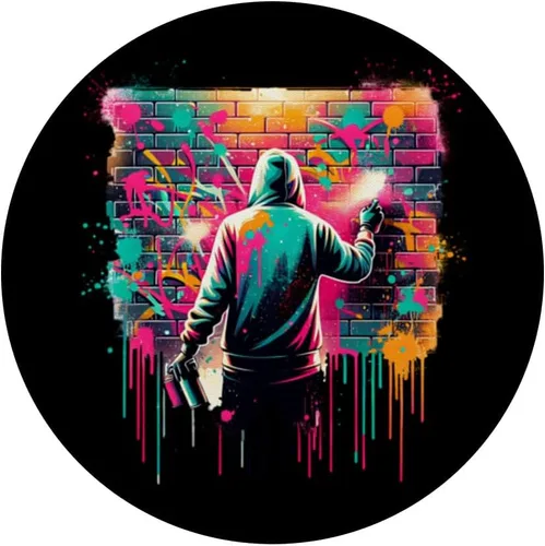 Miniatura 3 de Graffiti Street Artist Urban Brick Wall Retro 80s and 90s PopSockets Adhesive PopGrip