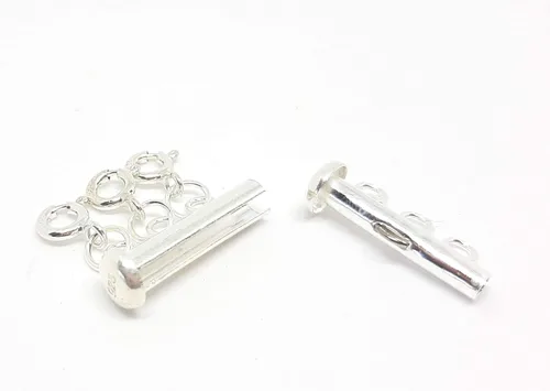 Miniatura 3 de Seashell Crafter - Collar en capas de plata de ley con cierre espaciador, desenreda y separa varios collares con cierre deslizante y cierre