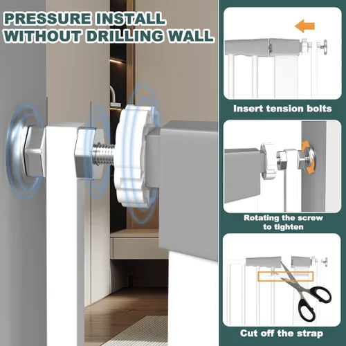 Miniatura 5 de Puerta para mascotas extra alta de 51.18 pulgadas de alto, puertas de seguridad de cierre automático para cocina, sala de estar, puertas, pasillo