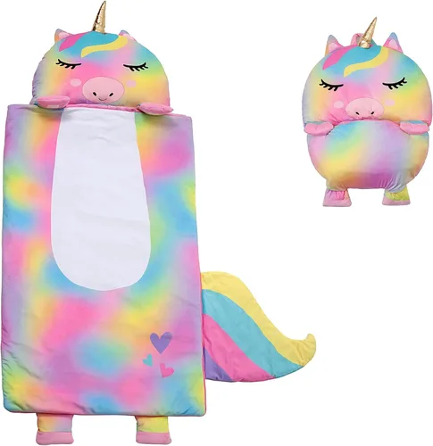 Miniatura 13 de Tapete para siesta preescolar con personaje de Nap Buddies para niños, saco de dormir con almohada para guardería, a partir de 3 años Cordero