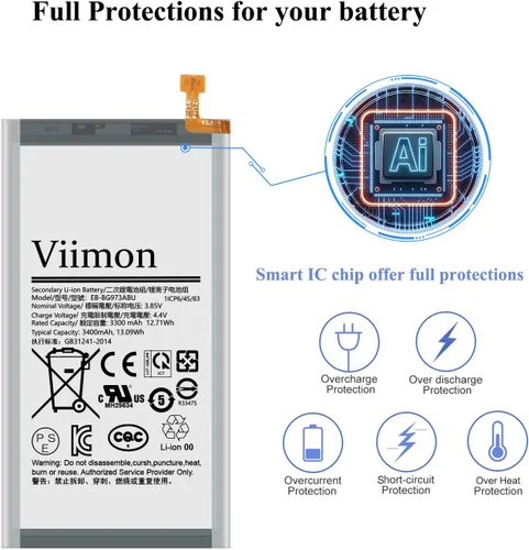 Miniatura 5 de Kits de reemplazo de batería Viimon S10 (nueva versión mejorada) para todos los modelos Samsung Galaxy S10 SM-G973U con adhesivo y kits