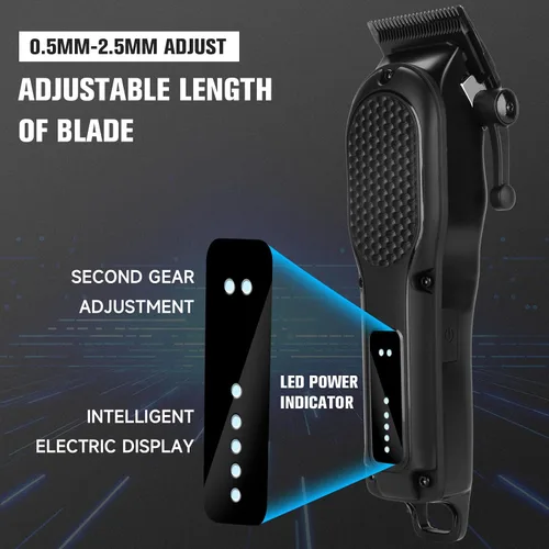 Miniatura 4 de Cortador de pelo para hombres, cortapelos profesional inalámbrico recargable, potente, recortador de barba, herramienta de corte de pelo y aseo