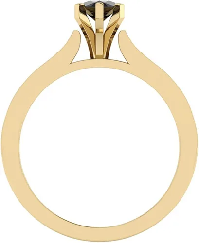 Miniatura 3 de Anillo de diamante negro de corte marquesa, oro de 14 quilates, 1,50 quilates