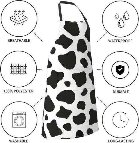 Miniatura 5 de Perinsto Waterproof Apron With 2 Pockets Kitchen Chef Aprons Bibs For Cooking Baking Painting Gardening Grooming