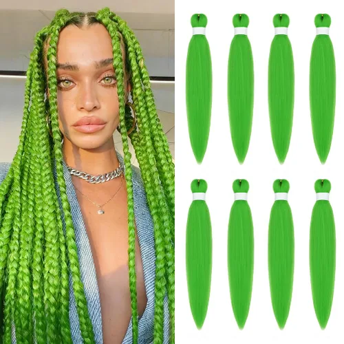 Miniatura 42 de 8 paquetes de extensiones preestiradas - 16 pulgadas de cabello trenzado premium, 55G/paquete, sin picazón, fijación en agua caliente, textura Perm