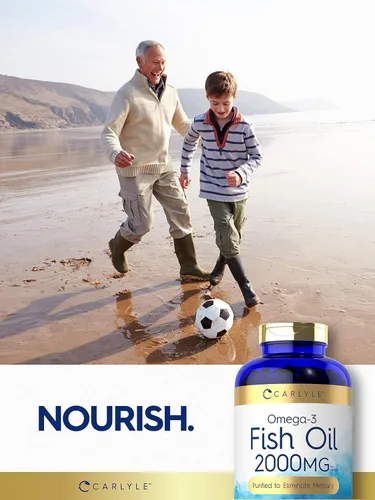 Miniatura 6 de Suplementos de aceite de pescado con Omega 3 Carlyle 2000 mg 320 cápsulas de gel EPA y DHA 600 mg de Omega-3 total Píldoras sin OGM, sin