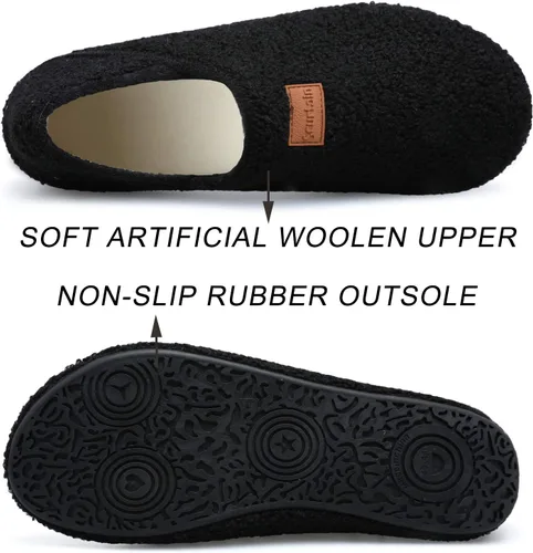 Miniatura 4 de Scurtain Pantuflas unisex con suela de goma para adultos