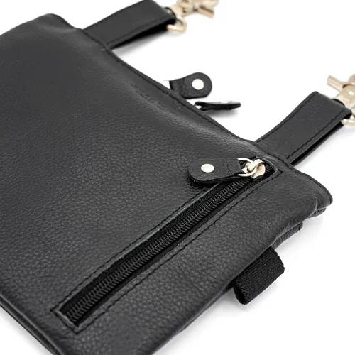 Miniatura 5 de Riñonera de motociclista de cuero real para hombre, bolsa de cintura de piel con lazo para la cintura, se convierte en bolso cruzado, con trabillas